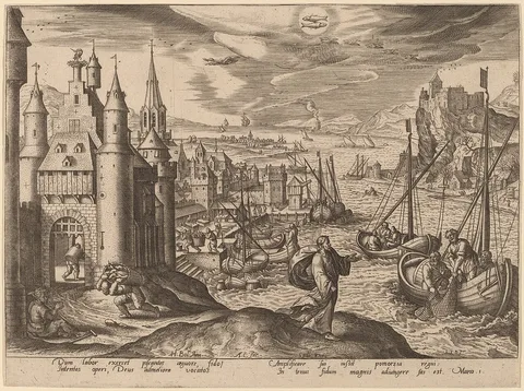 Adriaen Collaert, Christ Calling Peter and Andrew (Pisces)