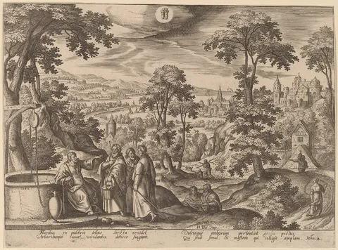 Adriaen Collaert, Christ and the Woman of Samaria (Gemini)