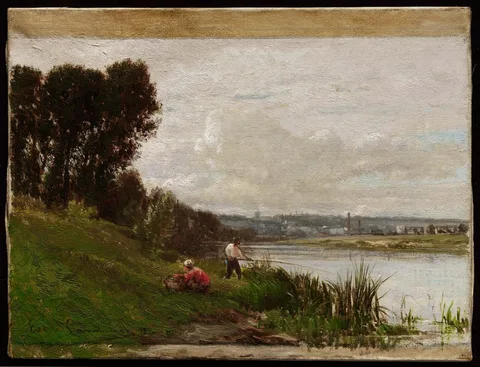 Émile Lambinet, Fishing on the Banks of the Seine