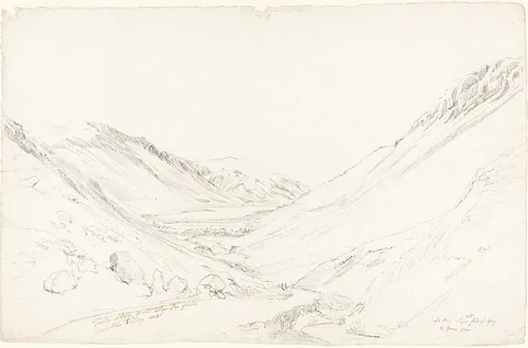 Cornelius Varley, Tally Llyn from Llyn Trigrain