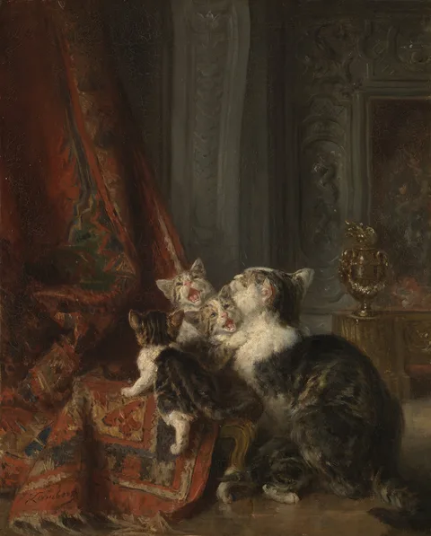 Eugène Lambert, Interior with cats
