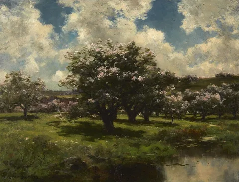 John Appleton Brown, Apple Blossoms near a Pond