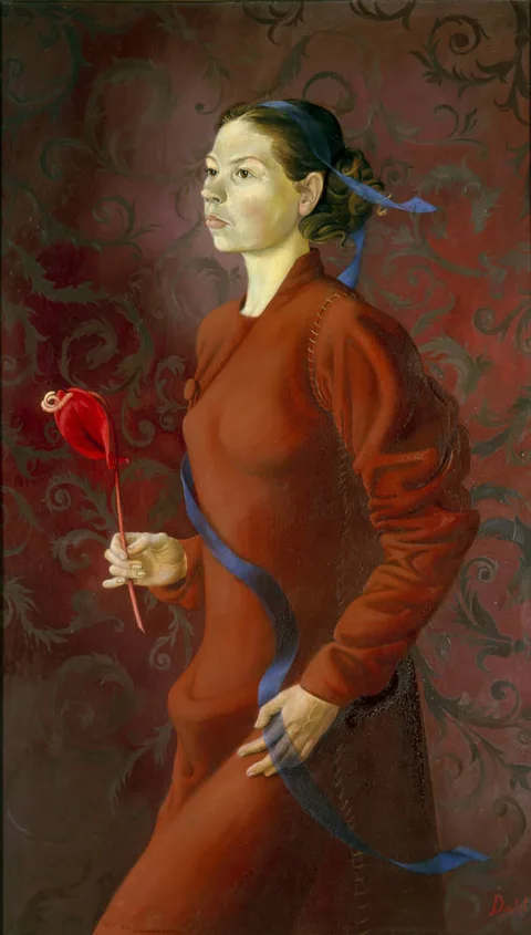 Wilhelm Dodel, Young women in red robe (Margaret Leiteritz)