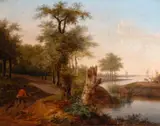 Frans Swagers, Landscape with a River and a Sportsman