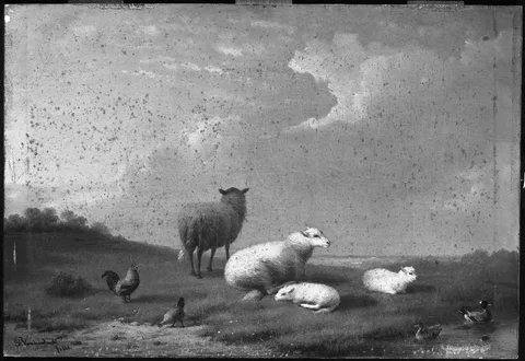 Franz van Severdonck, Landscape with Sheep and Fowl