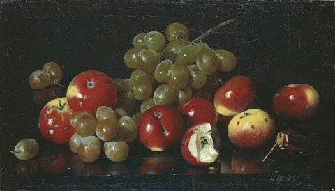 Joseph Decker, Still Life with Crab Apples and Grapes
