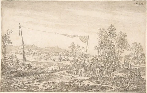 Pieter Molijn, Landscape with Figures and Cattle