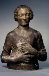 Andrea del Verrocchio, Lady holding a bunch of flowers to her breast