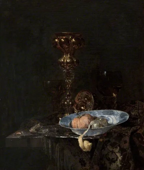 Willem Kalf, Still Life: Silver-Gilt Goblet and Bowl of Fruit