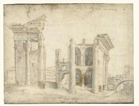 Cornelis Cort, Gezicht op het Forum van Nerva
