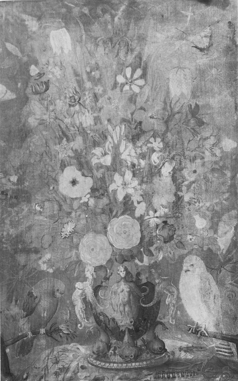 Joris Hoefnagel, Still Life with a Vase of Flowers and Two Birds