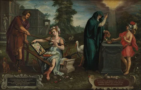 Joris Hoefnagel, Allegory on the Friendship between the Artist and Johannes Radermacher