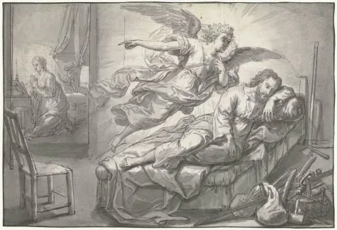 Abraham van Diepenbeeck, De engel verschijnt aan Jozef in een droom