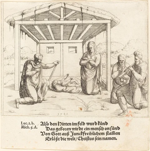 Augustin Hirschvogel, The Adoration of the Shepherds