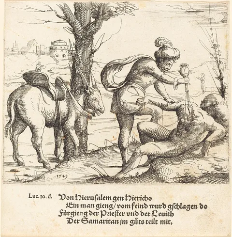 Augustin Hirschvogel, The Parable of the Good Samaritan