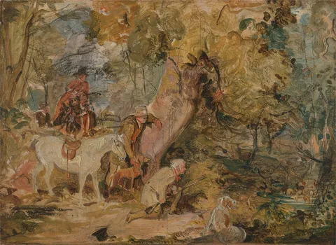 John Frederick Lewis, ?A Sketch for `Foresters Stalking Deer'