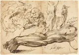 Bartolomeo Passarotti, Studies of a Left Arm, a Young Woman, a Madonna and Child, a Face in Profile, and Nude Figures