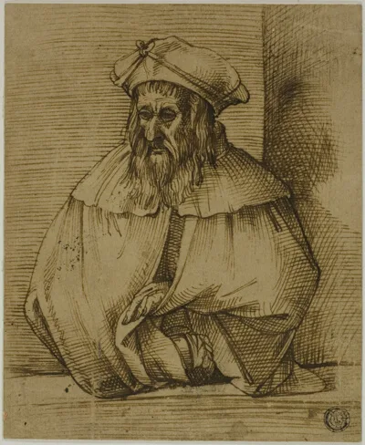Bartolomeo Passarotti, Half-Length Sketch of a Gentleman Wearing Hat and Cape