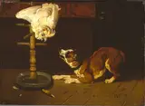 Charles Verlat, A dog barks at a cockatoo