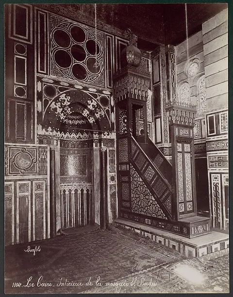 Félix Bonfils, Le Caire - Intérieur de la mosquée El Bordei
