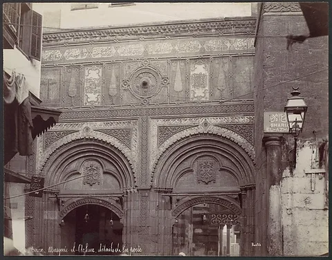 Félix Bonfils, Caire. Mosquée el-Arhar, détails de la porte