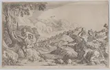 Johann Wilhelm Baur, Plate 100: The death of Orpheus, from "Ovid's Metamorphoses"