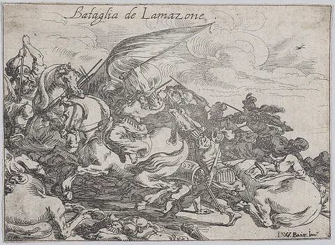 Johann Wilhelm Baur, Bataglia de L'Amazone, from "Battles of Different Nations" (Capricci di varie battaglie)
