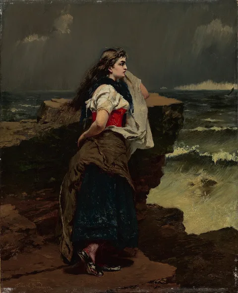 Frank Buchser, Fisher girl by the sea