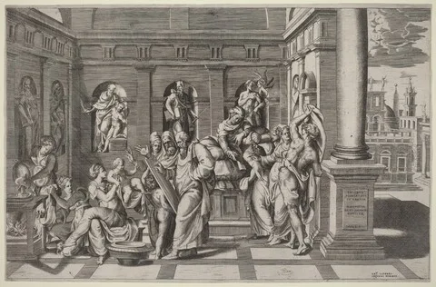Giulio Bonasone, The Birth of Saint John the Baptist