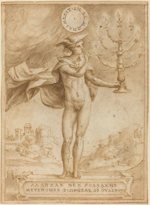 Giulio Bonasone, Study for Harpocrates (Silentio Deum Cole)