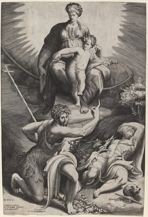 Giulio Bonasone, The Vision of St. Jerome