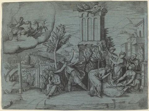 Giulio Bonasone, Young Man Warning a Sorrowful Woman