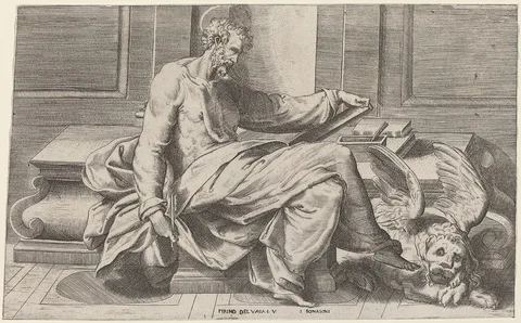 Giulio Bonasone, Saint Mark Writing His Gospels