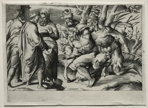 Giulio Bonasone, Silenus and King Midas