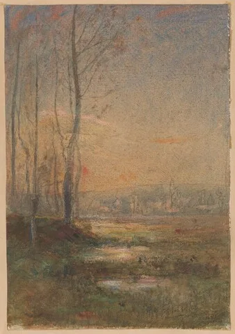 François-Auguste Ravier, Marsh Landscape at Twilight