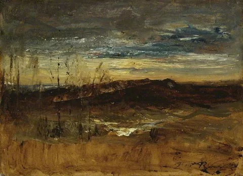 François-Auguste Ravier, Paysage au coucher du soleil