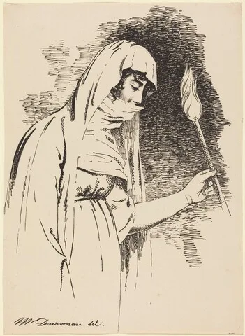 John Downman, Oriental Woman, Holding a Torch