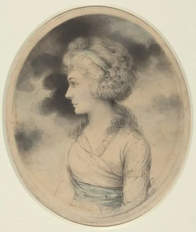 John Downman, Portrait of a Woman with a Blue Sash