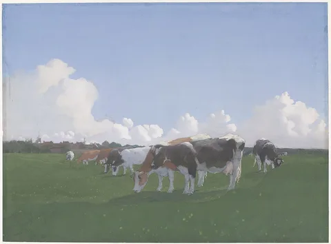 Jan Voerman, Grazing cows in a meadow