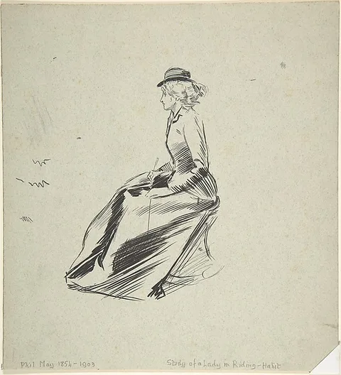 Phil May, Study of a Lady in a Riding Habit