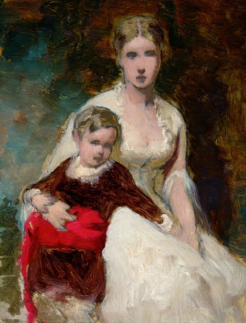 George Elgar Hicks, Seated Woman and Child