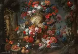 Jan Baptist Bosschaert, Vase in a garden
