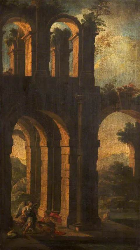 Alberto Carlieri, Architectural Capricci with Tobias and the Angel