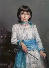 Emil Brack, Portrait of a girl in a white dress.