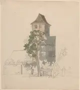 Friedrich Salathé, Tower of a Fortified House [recto]