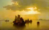 Carl Adloff, River with Fishing Boats