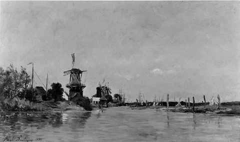 Karl Daubigny, Windmills near Dordrecht