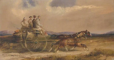 Charles Cooper Henderson, Sportsmen in Scottish Dress Driving to the Moors