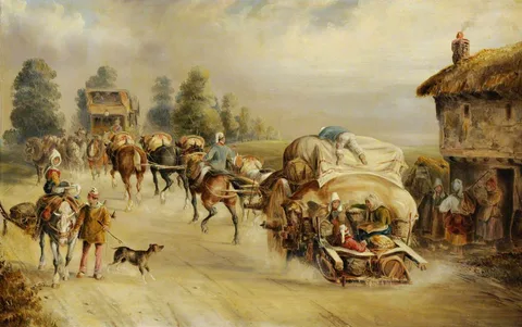 Charles Cooper Henderson, Laden Horse-drawn Wagons on the Road