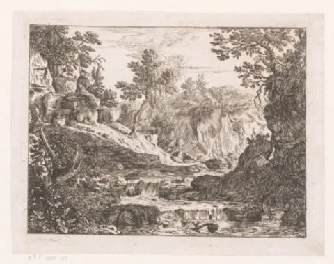 Felix Meyer, Landschap met watervallen